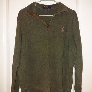 Polo Ralph Lauren 1/4 sleeve dark green color zip pullover Men's size M